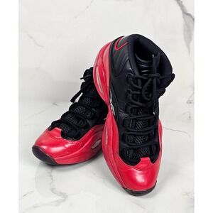 Reebok‎ Question Mid Allen Iverson Black Red Basketball Shoes GV7182 Size 7